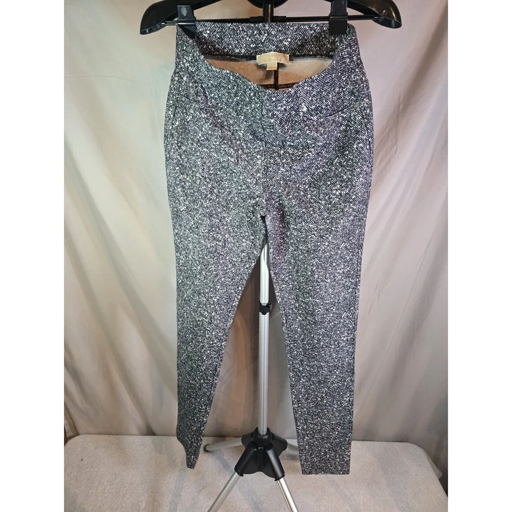 Womens Michael Kors Pants Medium Black White‎ Geometric Print
